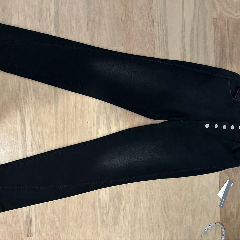 AMO Women's Slim Dock Pant, Black Magic, High Rise skinny,28, NWT, Anthropologie - Picture 6 of 6